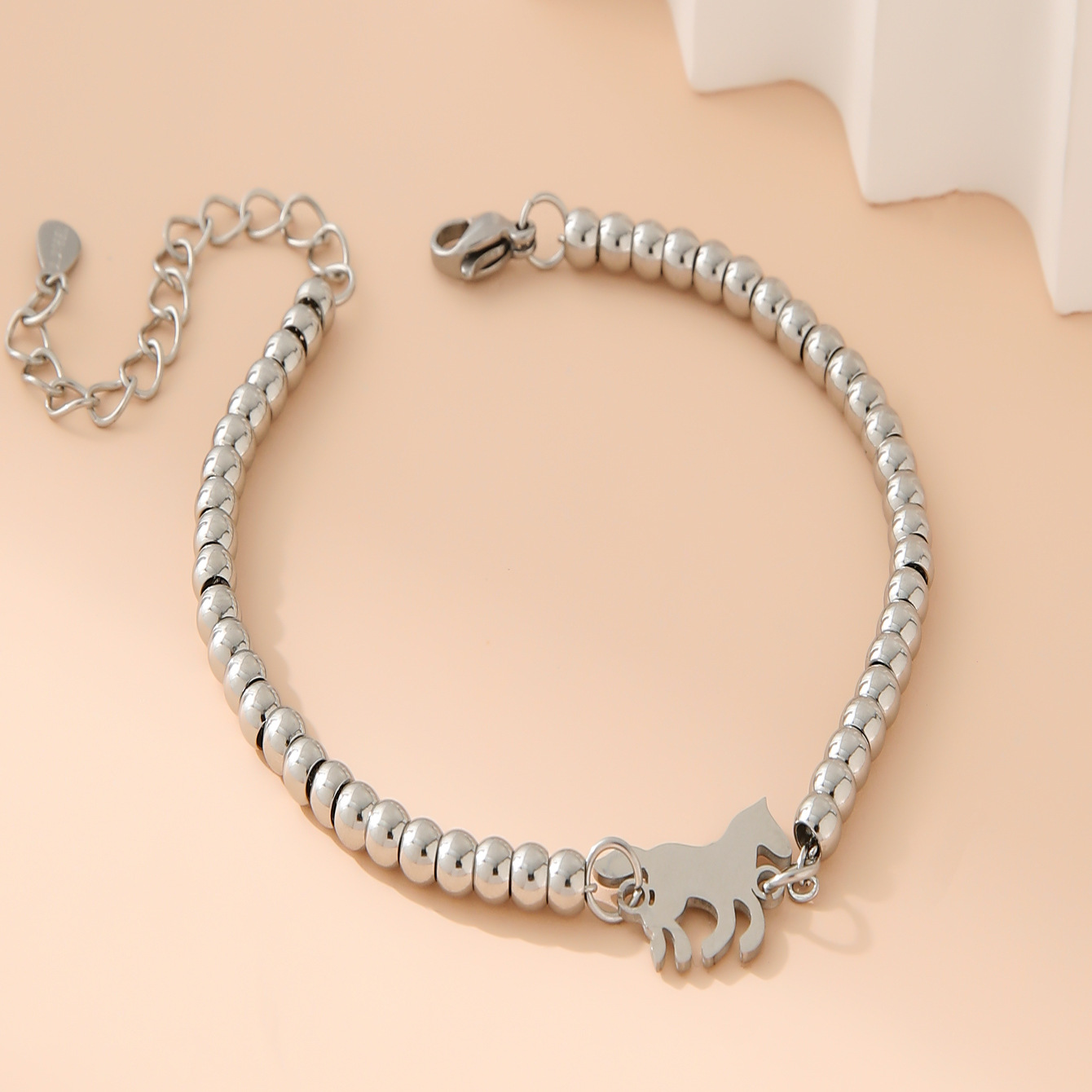 38g Weight 18K Gold Plated Plating Material 304 Stainless Steel Pendant Material Bracelets Classification 304 Stainless Steel Chain Material Beaded Chain Chain Type 1 Piece Quantity Holiday, Daily Occasion 304 Stainless Steel Material Mother'S Day Festival Letter Pattern All Seasons Season Women's Gender Plating Design Simple Style, Classic Style Style Simple Style Classic Style Letter 304 Stainless Steel 18K Gold Plated Beaded Chain Bracelets In Bulk 14
