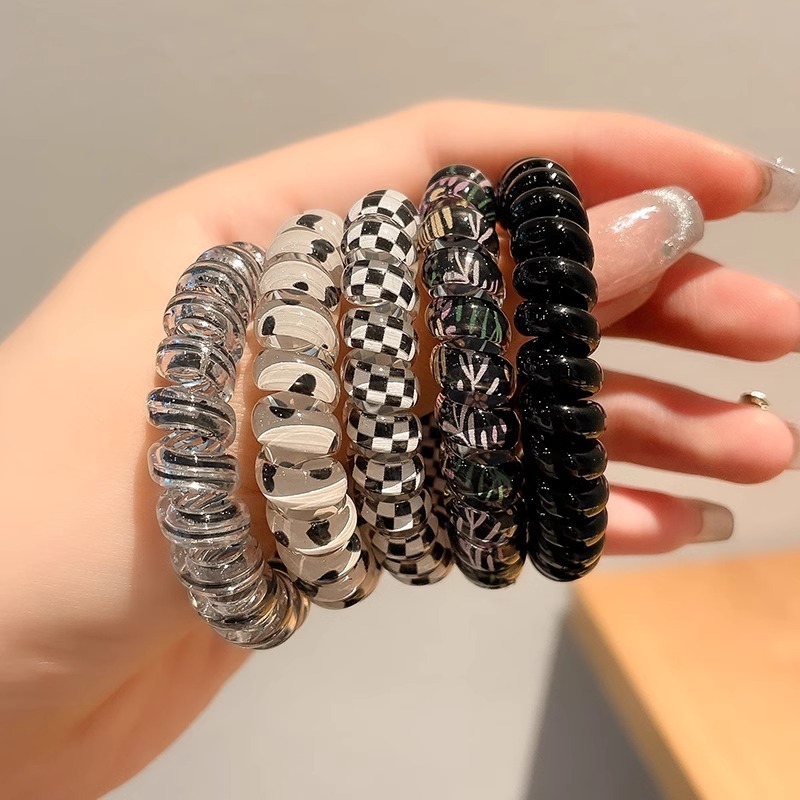韓国の甘い電話コードヘアゴム、女性用、高弾性ゴムバンド、新鮮なゼリーカラーのヘアロープ、髪を傷つけないハイポニーテールヘアロープ|undefined