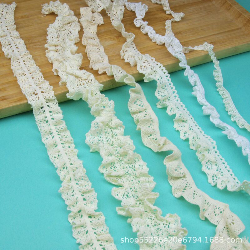 Elastic Cotton Thread Pleated Lace Handmade DIY Lace Hair Accessories Decoration Doll Trendy Socks Children's Clothing Accessories