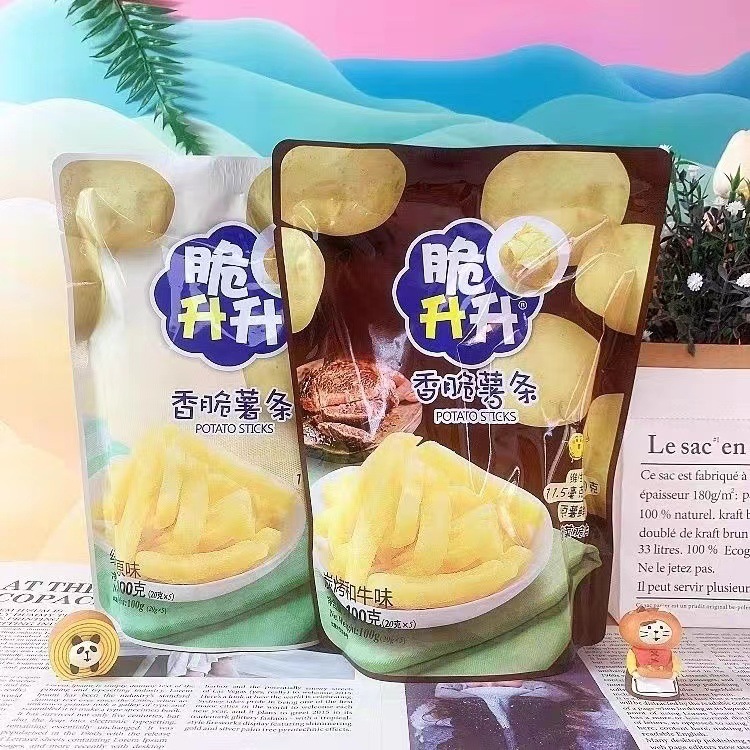 Wholesale Crispy Shengsheng Crispy French Fries 100g Large Bag Honey Butter Original Potato Slices Puffed Snacks