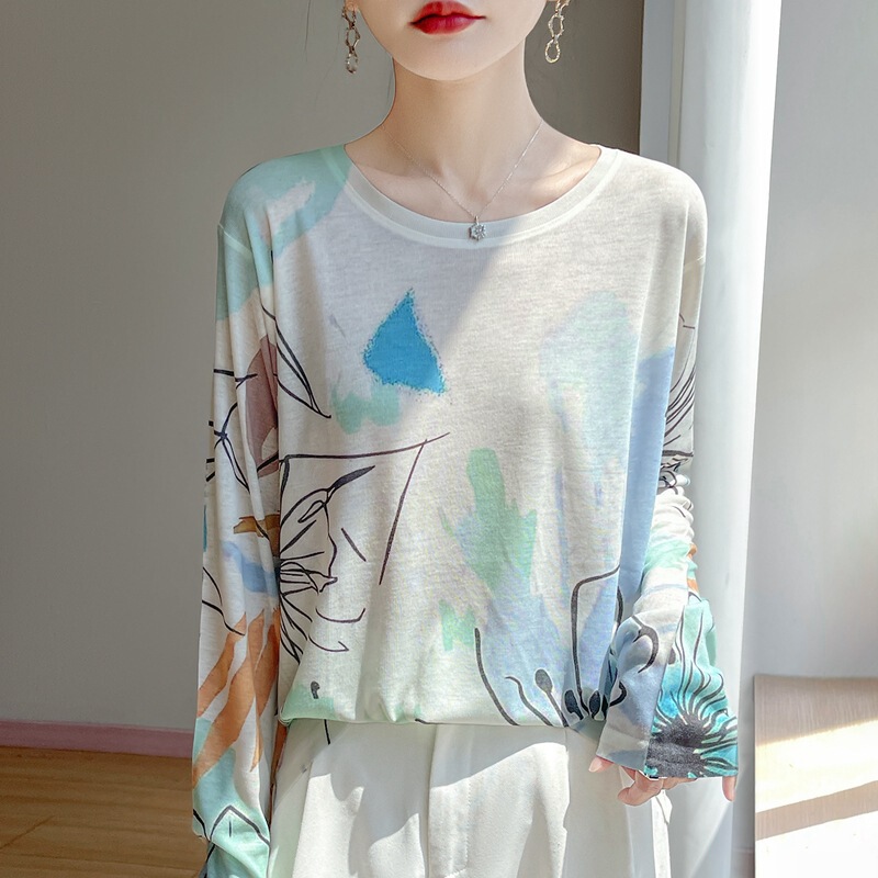 New Style Fine Wool Sweater for Women, Round Neck Pullover, Printed Knitted Sweater, Loose Casual Long-Sleeved Top, Knitted Sweater New Style Fine Wool Sweater for Women, Round Neck Pullover, Printed Knitted Sweater, Loose Casual Long-Sleeved Top, Knitted Sweater