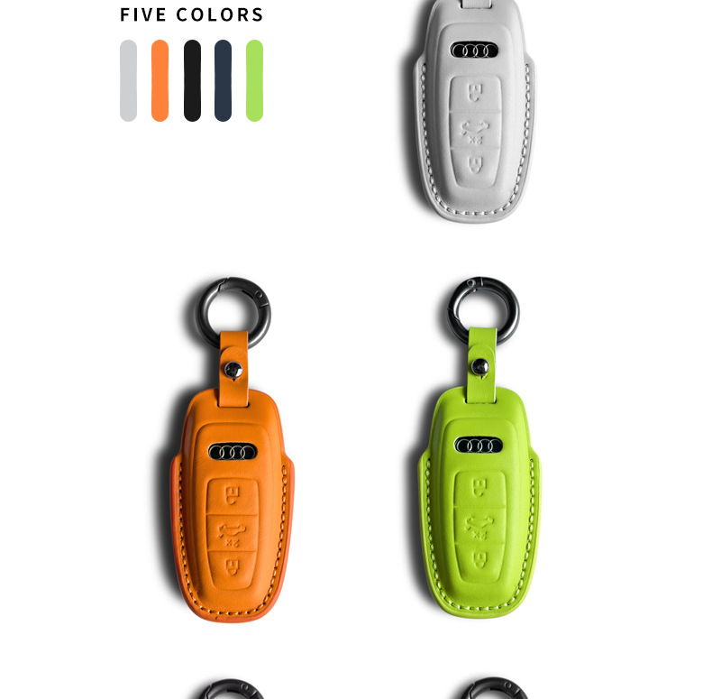 Suitable for Audi Keychain Genuine Leather A4L A7L Q2L Car Key Bag A3 A6L Q5L A8L