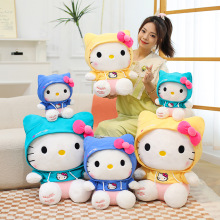 新款卫衣戴帽KT猫毛绒玩具运动凯蒂猫玩偶外贸布娃娃机礼品批发