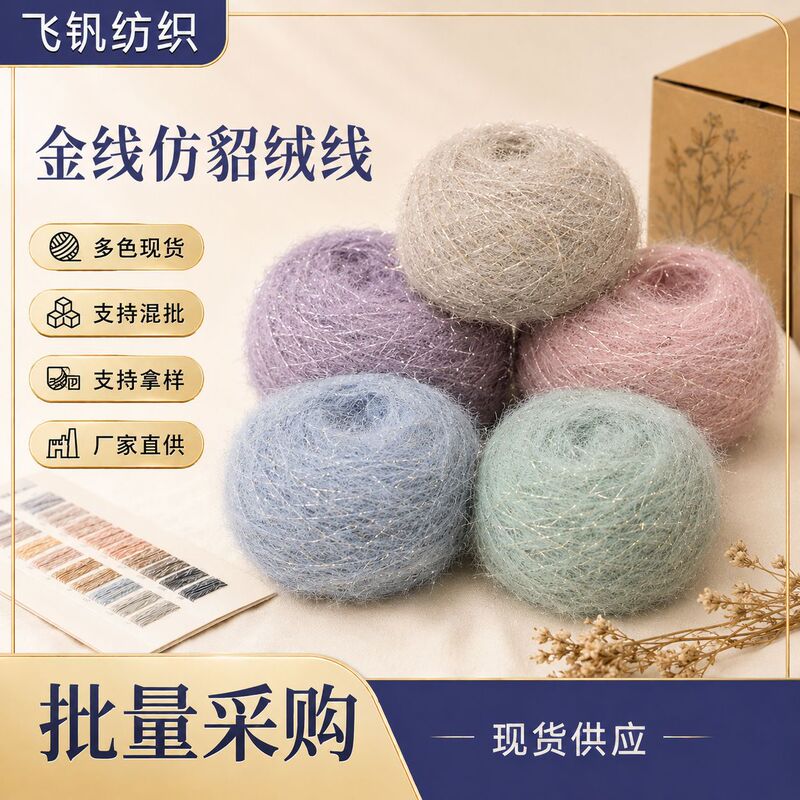 Handmade Specialty Yarn Balls, Thick Yarn, Shiny Silk Yarn, Long Feather Yarn, Gold Thread, Imitation Mink Yarn, Soft DIY Knitting Yarn Handmade Specialty Yarn Balls, Thick Yarn, Shiny Silk Yarn, Long Feather Yarn, Gold Thread, Imitation Mink Yarn, Soft DIY Knitting Yarn