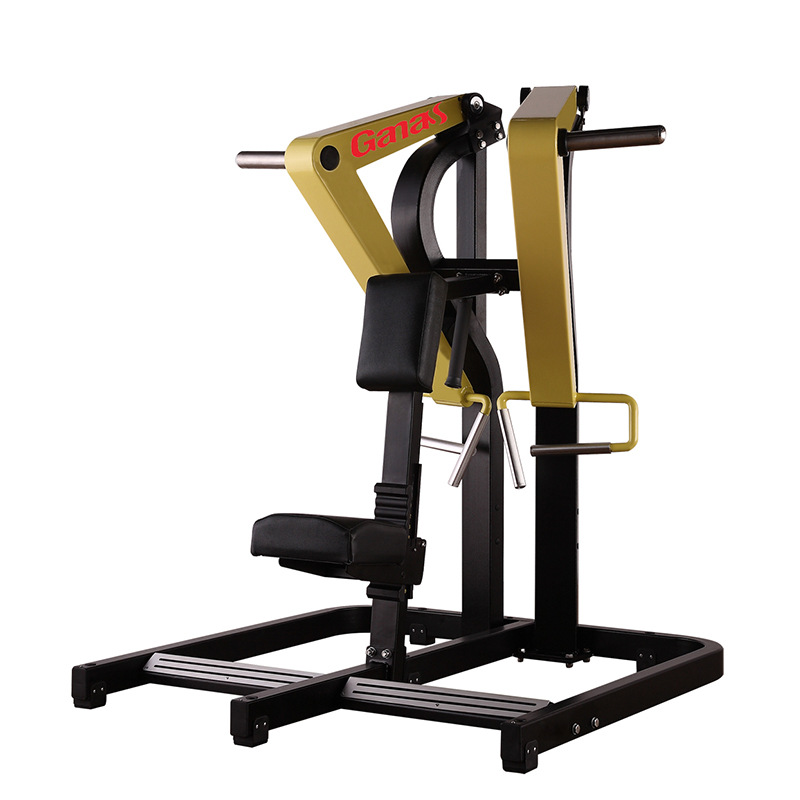 Equipo de gimnasio Bumblebee: máquina de press de pecho, polea de hombro, levantamiento de hombros en posición alta y baja, equipo de fuerza comercial completo.