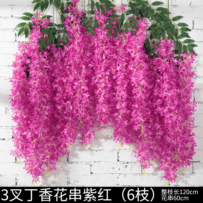 3 포크 라일락 꽃 끈 보라색 6 가지)