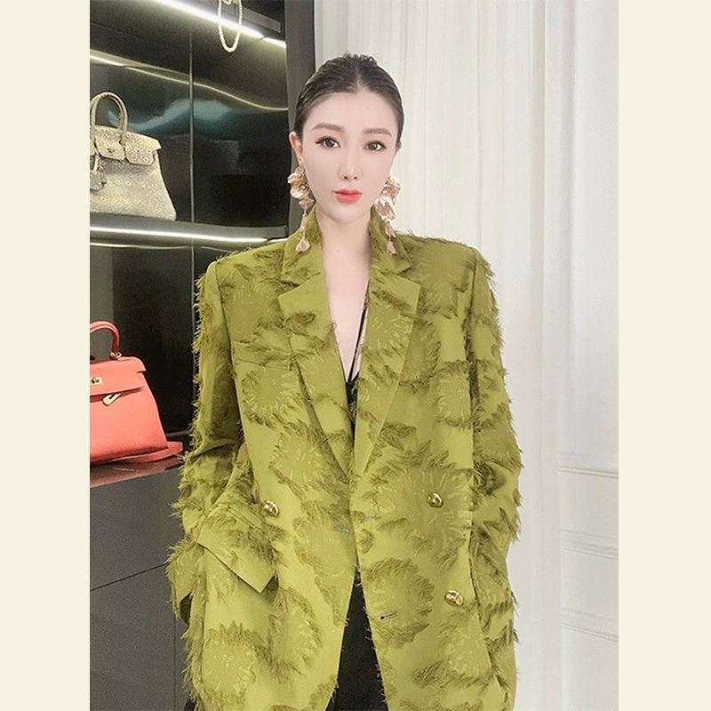 2770 женщин большого размера уникальный супер красивый маленький ароматный ветер свободный тяжелый жаккардовый пиджак толстый мм
