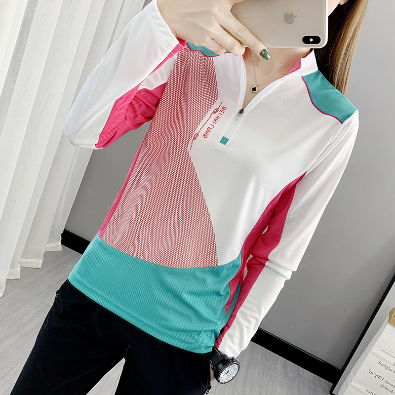 Outdoor quick-drying clothes women's long-sleeved running sports breathable mountaineering hiking yoga clothes fitness stretch quick-drying T-shirt