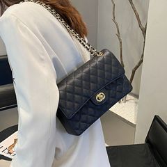 キャビアのトップ牛革斜め掛けCF菱格チェーンバッグ2025新型本革女性バッグ質感シングル肩脇下バッグ