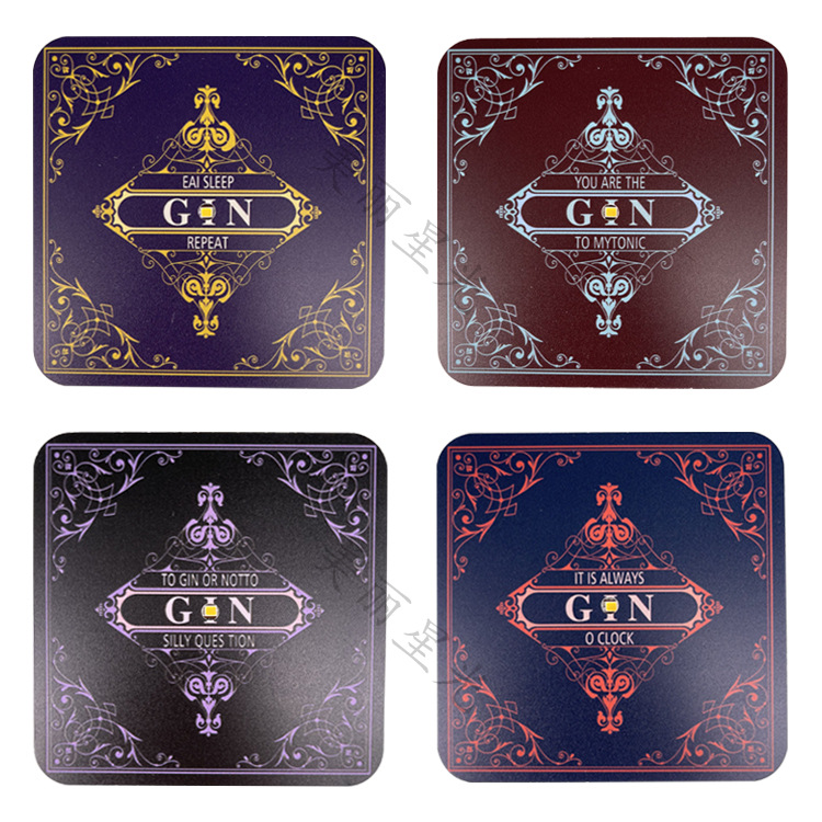 Nuevo posavasos luminosos con sensor de gravedad ultrafino, suministros de atmósfera de barra, posavasos led, patrón de logotipo de impresión en color