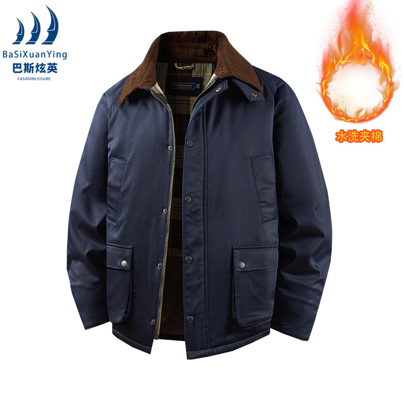 Bass Xuan Ying 2025 Autumn/Winter Men's Jacket Dad's Thickened Cotton Coat for Middle-Aged and Elderly Men's Cotton Clothing Bass Xuan Ying 2025 Autumn/Winter Men's Jacket Dad's Thickened Cotton Coat for Middle-Aged and Elderly Men's Cotton Clothing