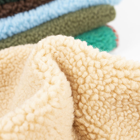 Spot Lamb Wool Cotton Velvet Lamb Velvet Single-Sided Particle Full Polyester Imitation Cotton Velvet Fabric Super Soft Lining Autumn and Winter Fabric