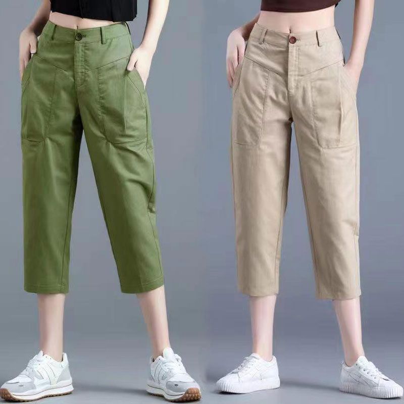 Cotton Harem Pants Women's New Casual Pants Summer Thin Cropped Pants Women's Cotton Pants Breeches
