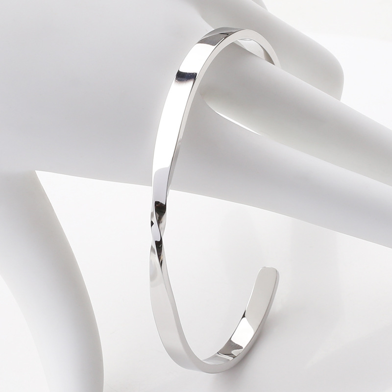 25g Weight Bangle Classification 304 Stainless Steel, Titanium Steel Chain Material Daily Occasion 304 Stainless Steel Material Color Block Pattern All Seasons Season Women's Gender Mixed Metal, Plating Design Streetwear Style Streetwear Color Block 304 Stainless Steel Bangle In Bulk 2
