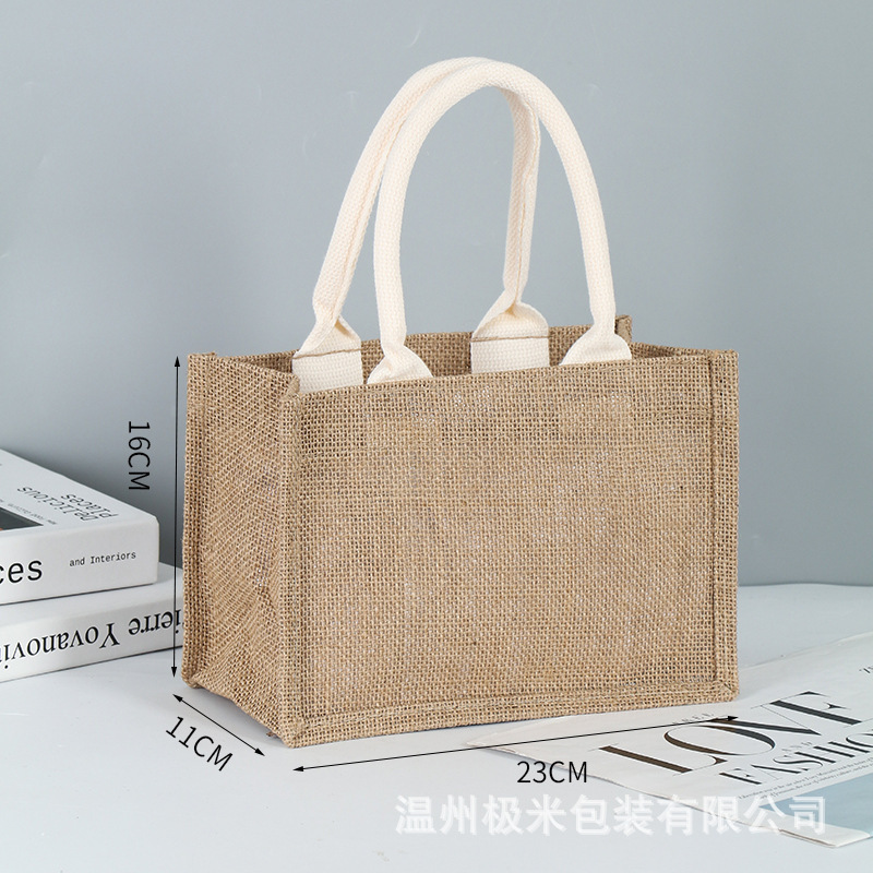 既製リネンハンドバッグ DIY リネンジュートショッピングコットンリネンハンドバッグ大容量リネンバッグカスタマイズ|undefined