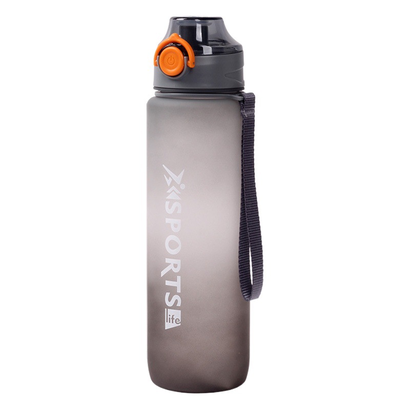 Transfronterizo 1000ml taza práctica taza espacial cuerda de estudiante portátil color degradado esmerilado 1L taza deportiva