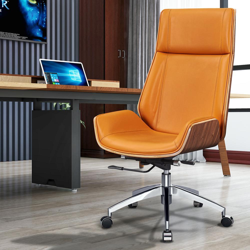 HJ310C 新品办公椅欢乐颂旋转办公椅真皮办公椅海外仓一件代发