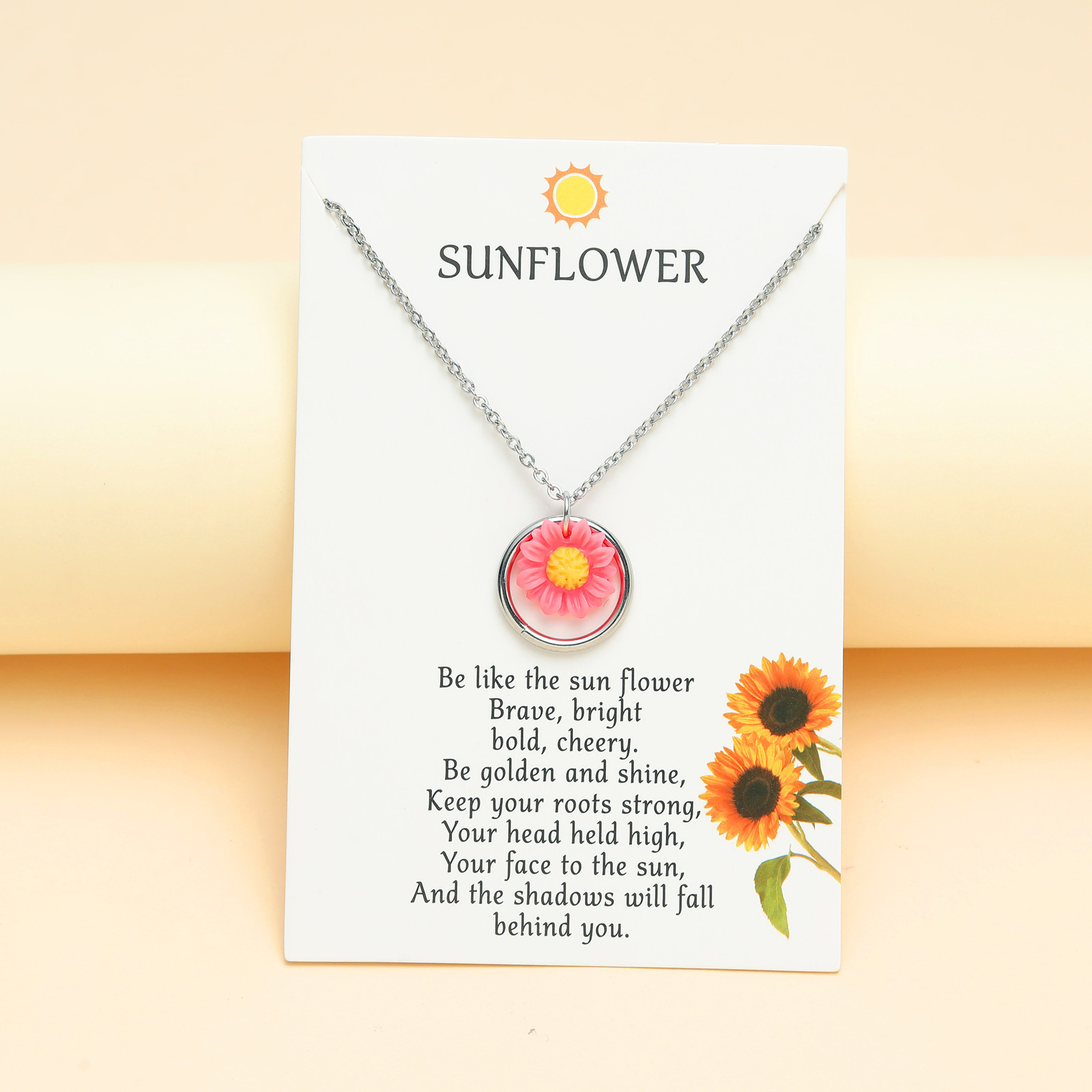 Fashion Sunflower Stainless Steel Polishing Pendant Necklace 1 Piece display picture 1