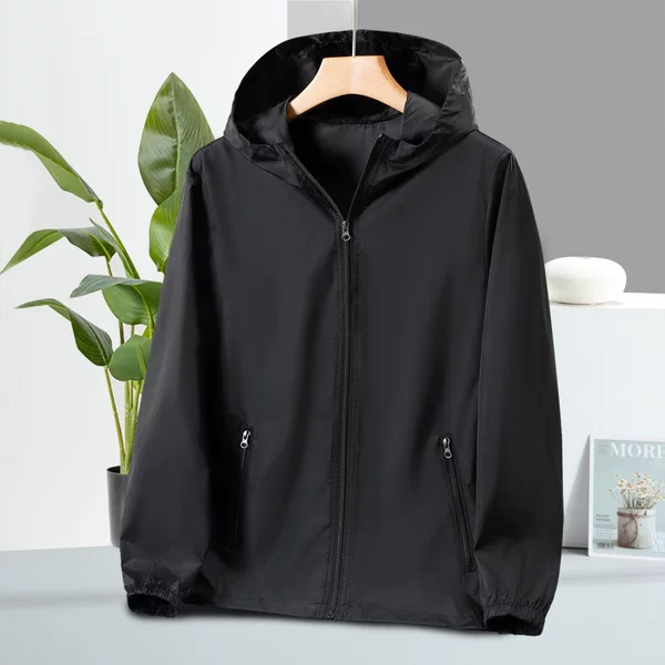 Cross-Border Summer Sun Protection Clothing for Men, Ice Silk, Breathable, Light, Cool, Loose, Versatile, Large Size Sun Protection Clothing, Men's Thin Jacket