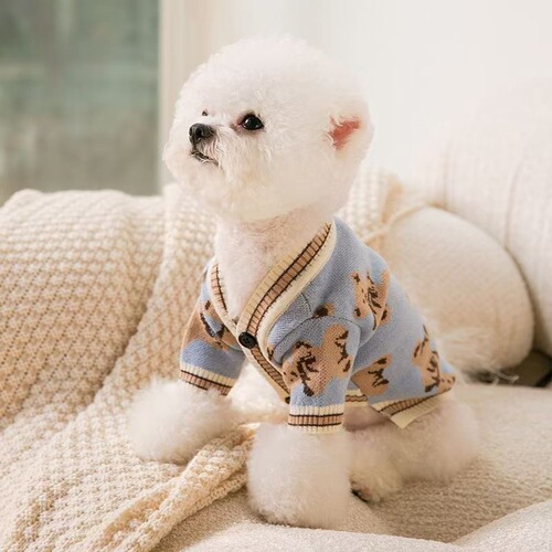 Pet Knitted Sweater Schnauzer Autumn and Winter Outfit Teddy Bear Cat Kitten Bichon Small Dog Poodle Bouvier Dog Clothes