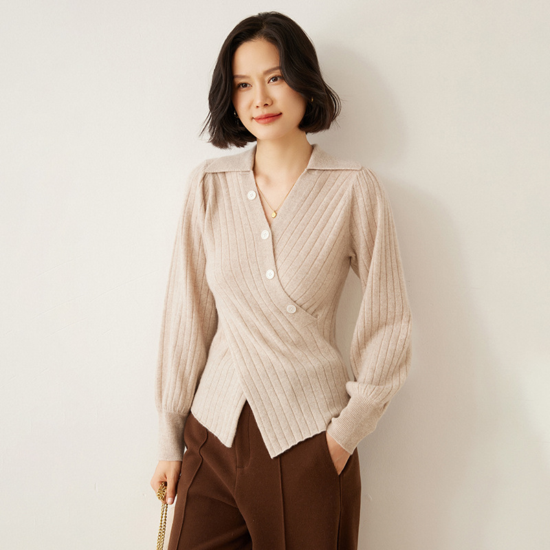 Demi-season design elegant cashmere knitted sweater