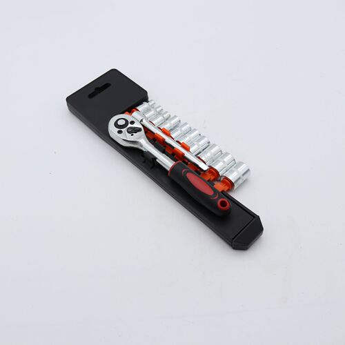 12PC ratchet wrench set 1/4 metric auto repair plate wrench socket