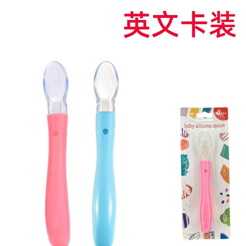Английская карта для кормления детей Посуда детская силиконовая ложка Детская мягкая головка суп ложка Детская ложка
