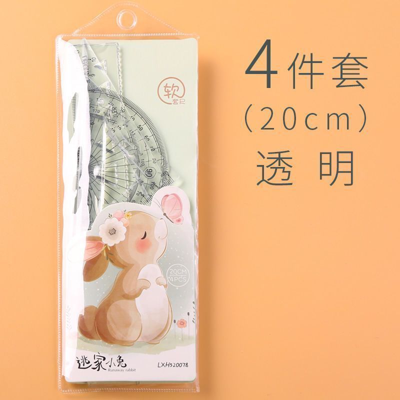 Regla blanda 4 piezas de papelería 15 / 20cm no lastiman las manos regla recta ángulo regla blanda no lastiman las manos