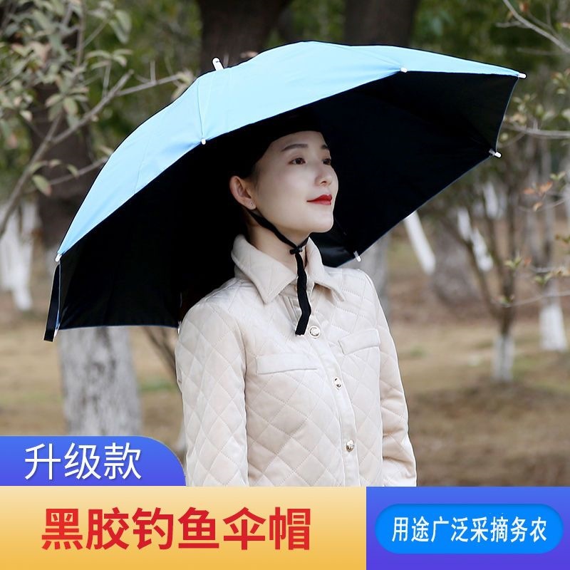 Head-Mounted Umbrella Hat 70% off in 1, Large Size, Dual-Use for Sun and Rain, Fishing Umbrella, Outdoor Sunshade Umbrella, Tea-Picking Umbrella