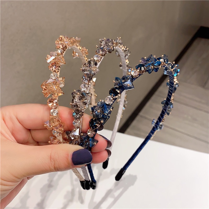 84g Weight Retro Women'S Geometric Alloy Inlay Rhinestones Jewelry Headband