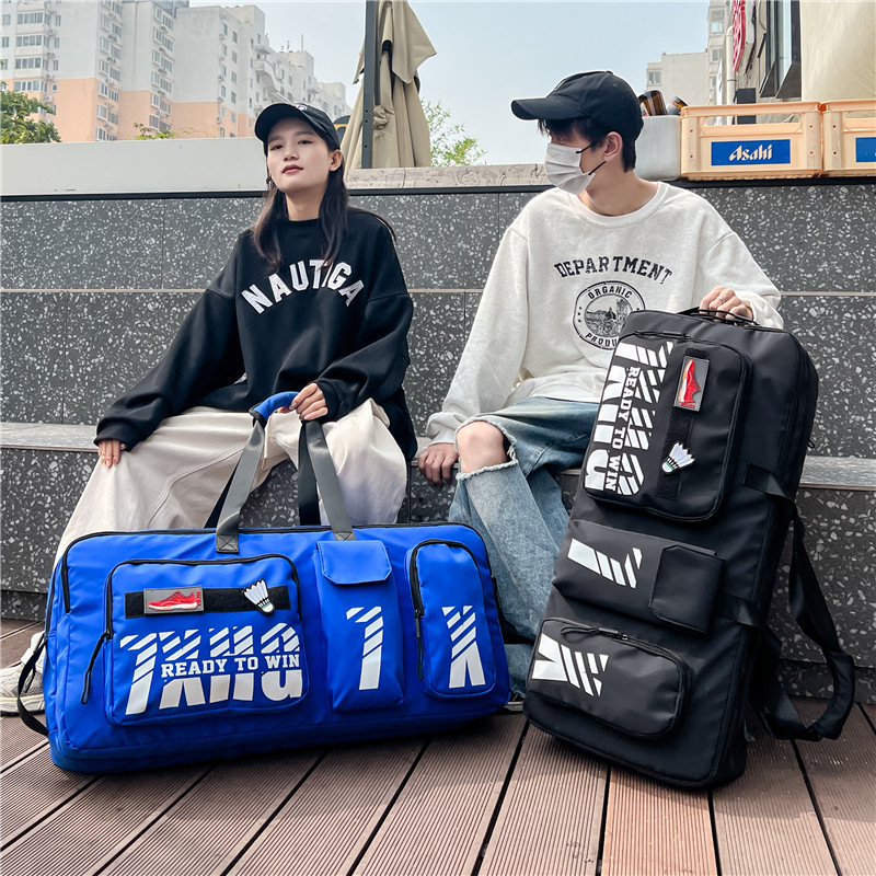 (2개) 배드민턴 가방 대용량 6 팩 독립 신발 가게 테니스 가방 어깨 핸드백 스포츠 가방 다기능 국경