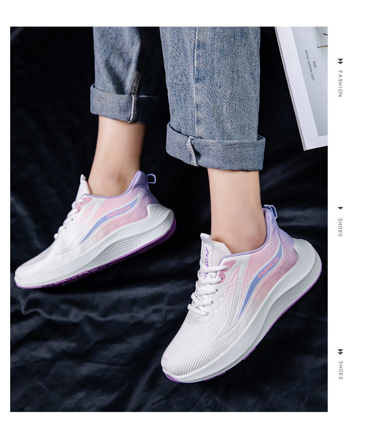 Giày thể thao nữ sneaker cổ thấp mặt lưới thoáng khí đế cao su chống trượt siêu nhẹ — 339 Màu hồng bay, 339 màu tím bay, 339 Feiwei-Hồng [Đóng hộp], 339 Feiwei-Tím [Đóng hộp] chi tiết 10