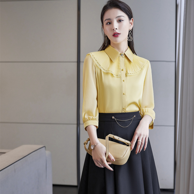 Yellow spring fashionable elegant shirt