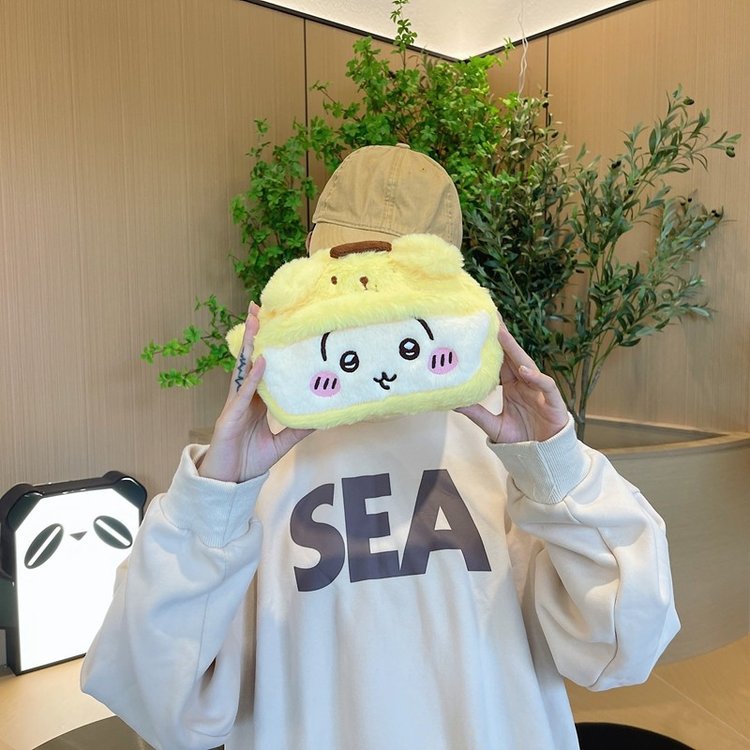 Bolsa de pelusa Usachi Gyi pequeña bolsa de mano de peluche de ocho bolsas lindas ins de gran capacidad agarrar muñeca bolsa de almacenamiento