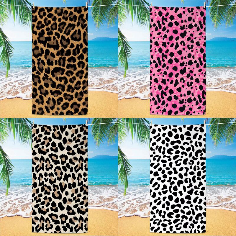 Foreign Trade Cross-border Beach Bath Towel European and American Style Leopard Print Simple Trendy Towel Adult Swimming Beach Beach Towel