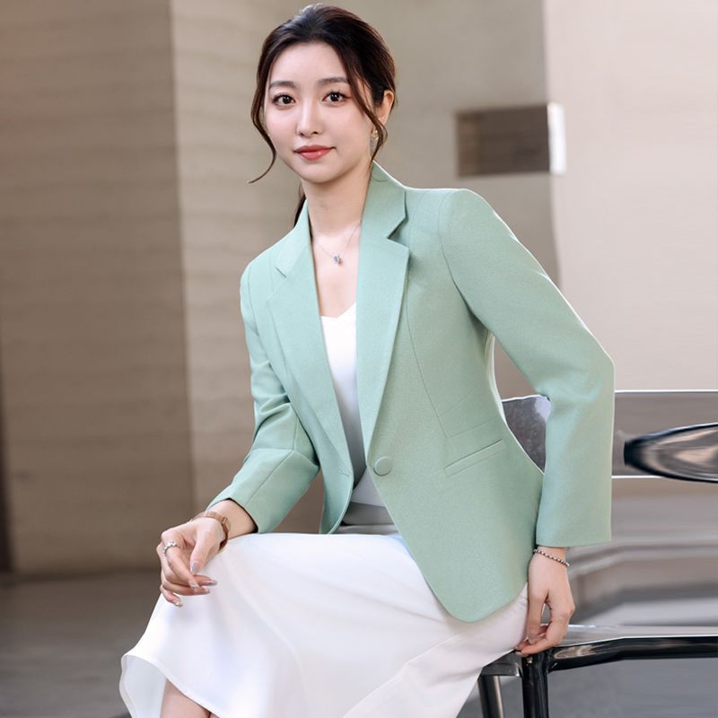 西装外套女修身气质短款新款春秋小个子韩版时尚西服休闲上衣|undefined