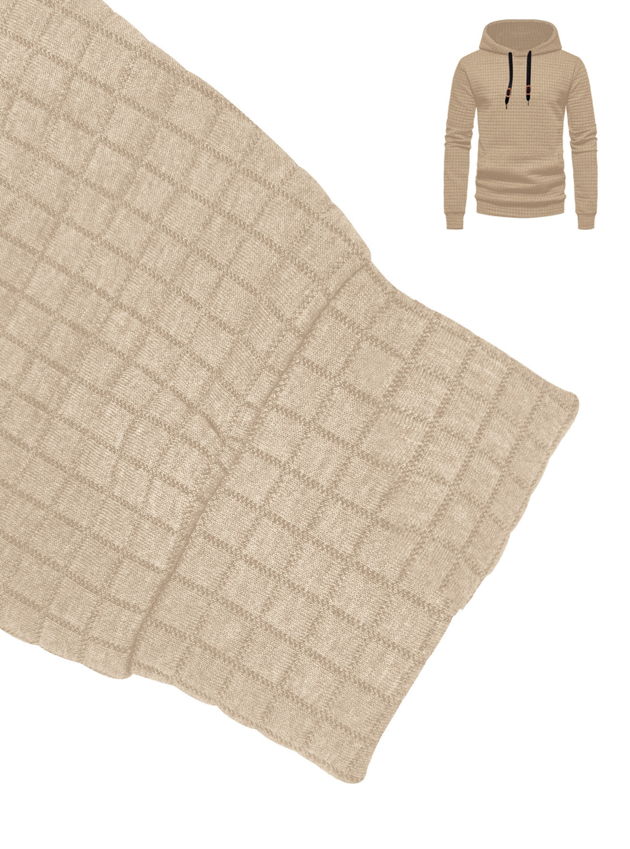 Herren Kapuzenpullover Im Jacquard Design Mit Tasche Und Muster_voghion.com