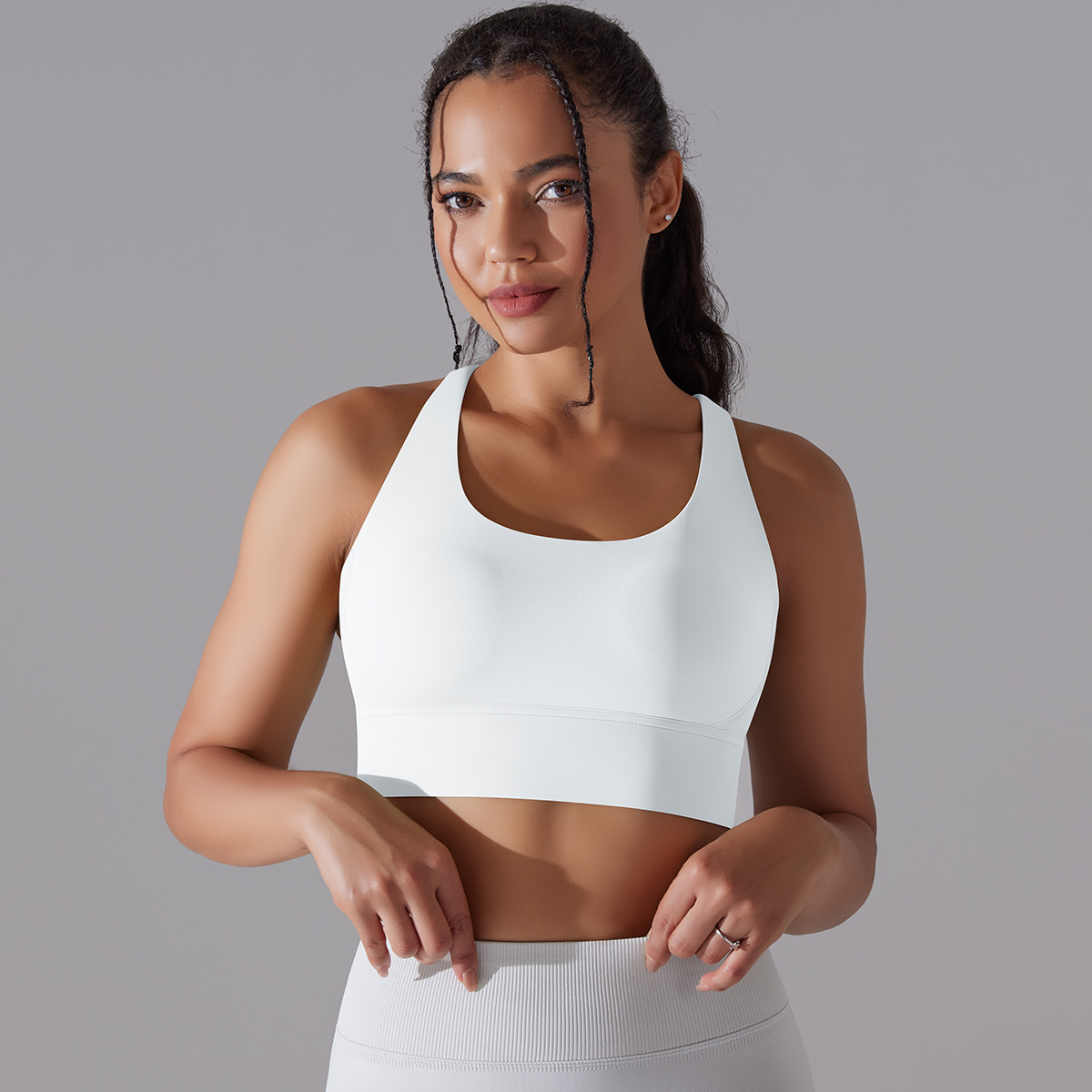 127g Weight Sleeveless Sleeve Length Nylon, Spandex Fabric Type Short Top Length Halter Crisscross Tank Tops Type Fitness, Yoga Occasion U Neck Neckline Solid Color Pattern Sports Style Sports Solid Color Nylon Spandex U Neck Active Tops Halter Crisscross Tank 11