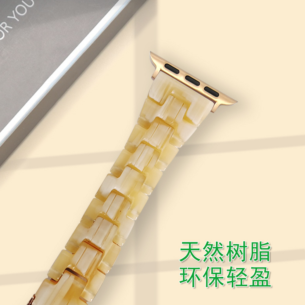 适用于Apple iwatch1-7代新款小蛮腰三株树脂苹果16mm表带
