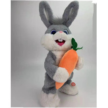 电动毛绒玩具兔子生肖兔会唱歌跳舞摇头蹦迪宠物兔儿童生日派对礼
