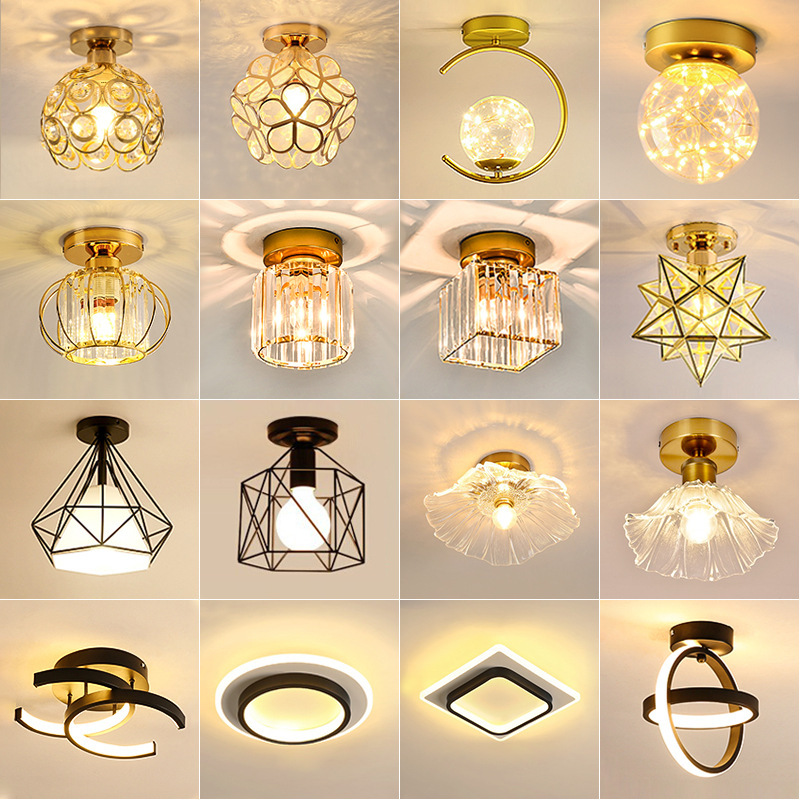 Ceiling Lamp Creative Foyer Aisle Lamp Corridor Lamp Crystal Entrance Balcony Bedroom Lamp Modern Simple Nordic Lamp