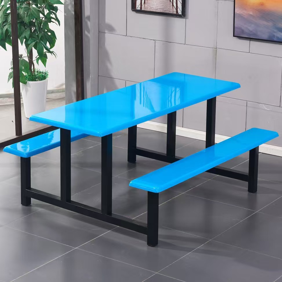 Mesa de comedor de la unidad de comedor del personal de la escuela Mesa de comedor desmontable de acero inoxidable Mesa de comedor rectangular para 4 personas 6 personas 8 personas