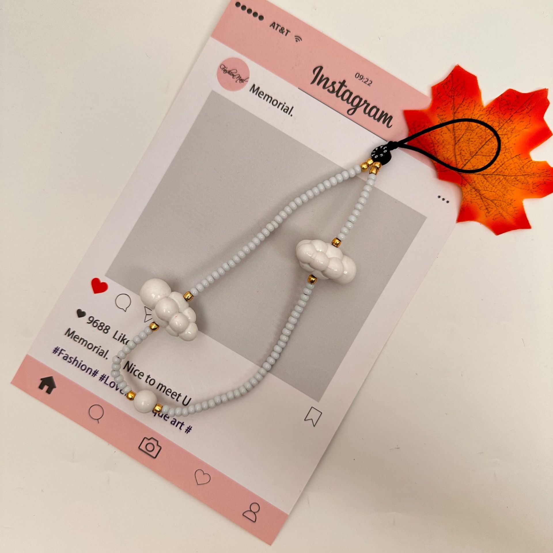 Moda simple amor serie de nubes de cadena de teléfono móvil bolso de cadena de teléfono móvil bolso de llavero colgante corto nicho diseño