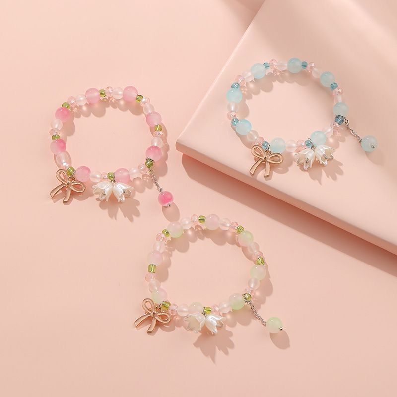 2023 new super fairy lily bracelet female simple fresh student girlfriends birthday gift gradient color bracelet summer