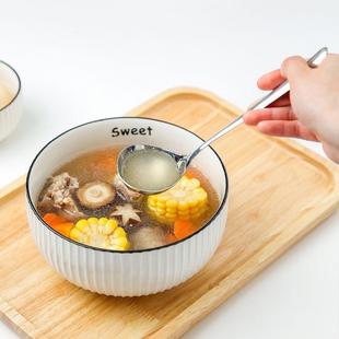 J8 Adult Thickeneded Soup Spoon Household Porridge Spoon Powder Long Handle Spoon Adult Soup Spoon Kitchen Large Stainless Steel G3