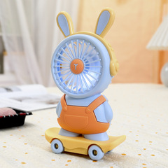 桌面萌寵耳朵滑板鉛筆刀擺件小台扇 夜燈照明可愛童趣手持小風扇