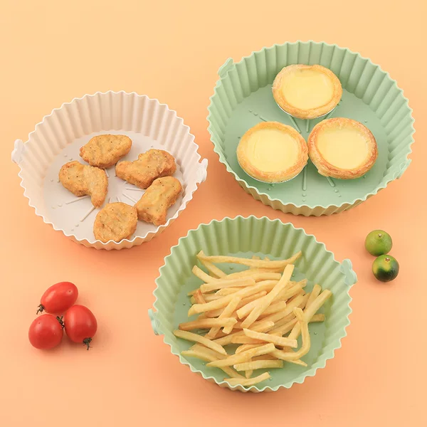 Factory Air Fryer Silicone Baking Pan Air fryer silicone Foldable Round Baking Pan Silicone Baking Pan