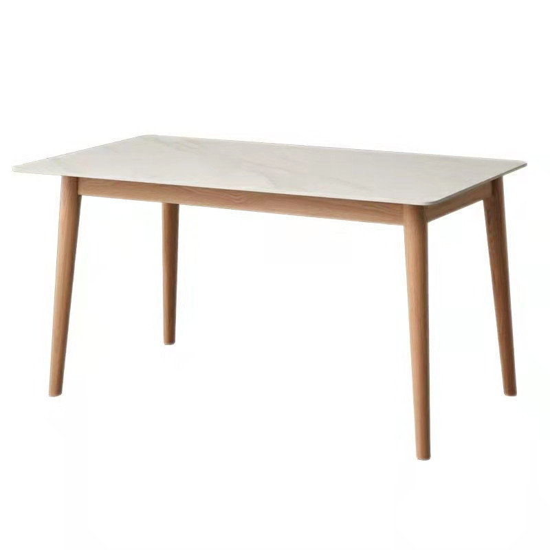 Mesa de comedor nórdica de madera maciza con sillas blancas puras, mesa de comedor larga de estilo japonés de roble para apartamentos pequeños, mesa de comedor para apartamentos pequeños