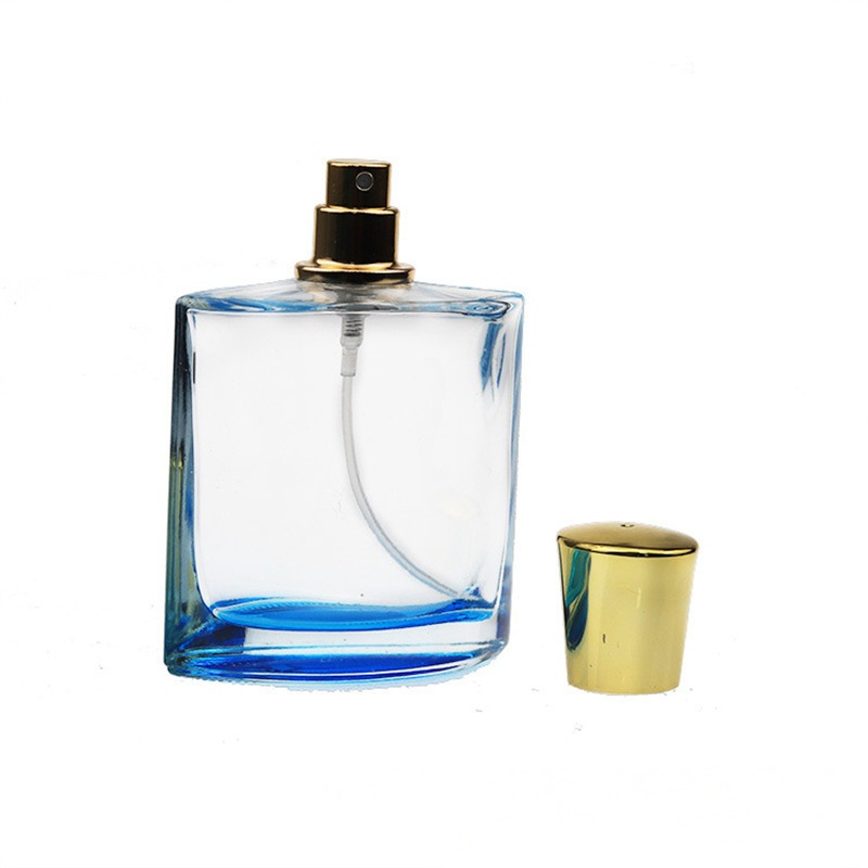 分装喷雾瓶玻璃瓶金属色批发厂家100ml精美厚底外盖香水瓶经典