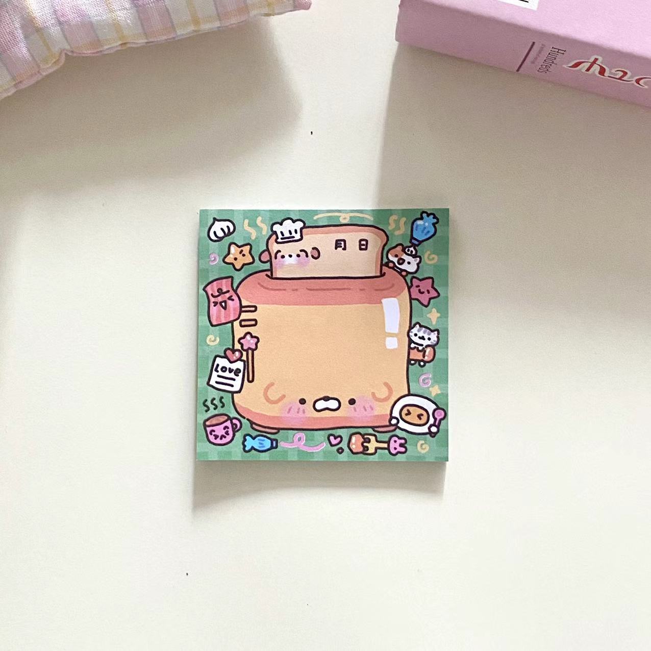 어린애 같은 스티커 메모 빵 기계